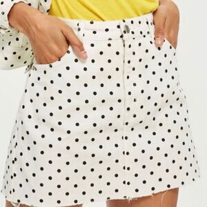 TopShop Demin Polka Dot Mini Skirt